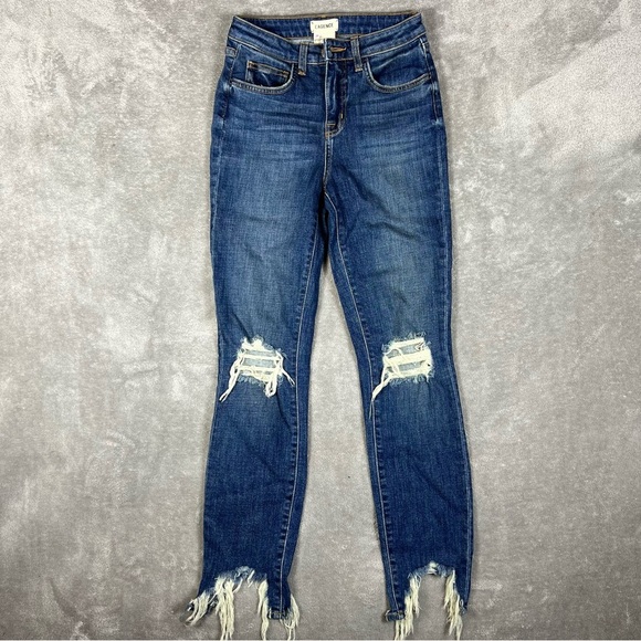 L’Agence Jeans Womens 24 High Line Skinny High Rise Classic Vintage Deconstruct - Picture 8 of 8